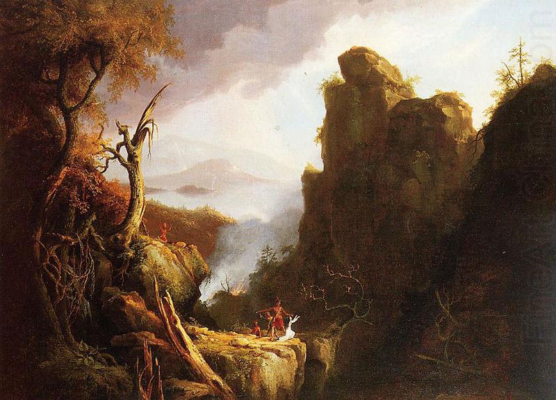 Thomas Cole Indian Sacrifice, Kaaterskill Falls and North South Lake china oil painting image